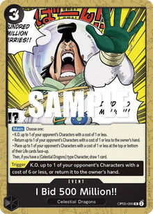 I Bid 500 Million!! OP05-096 Uncommon Awakening of the New Era One Piece NM