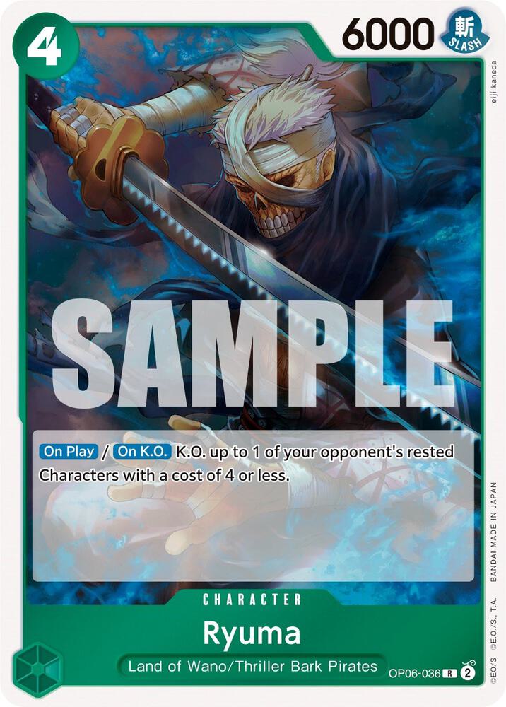Ryuma OP06-036 Rare Wings of the Captain One Piece Foil Near Mint