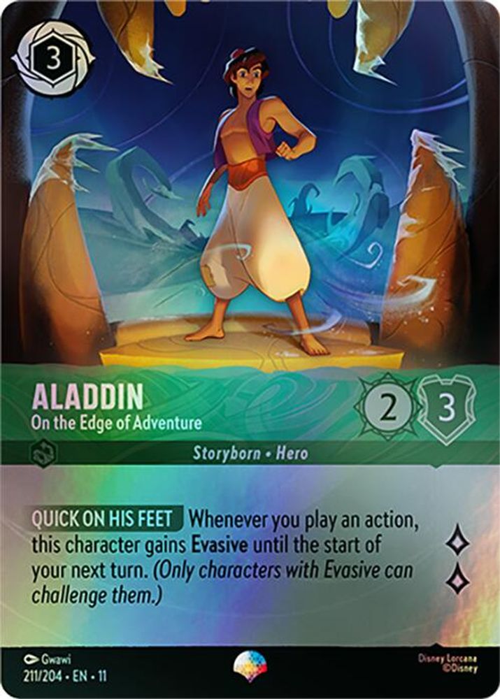 Aladdin - On the Edge of Adventure (Epic) 211/204 Winterspell Lorcana Holo NM