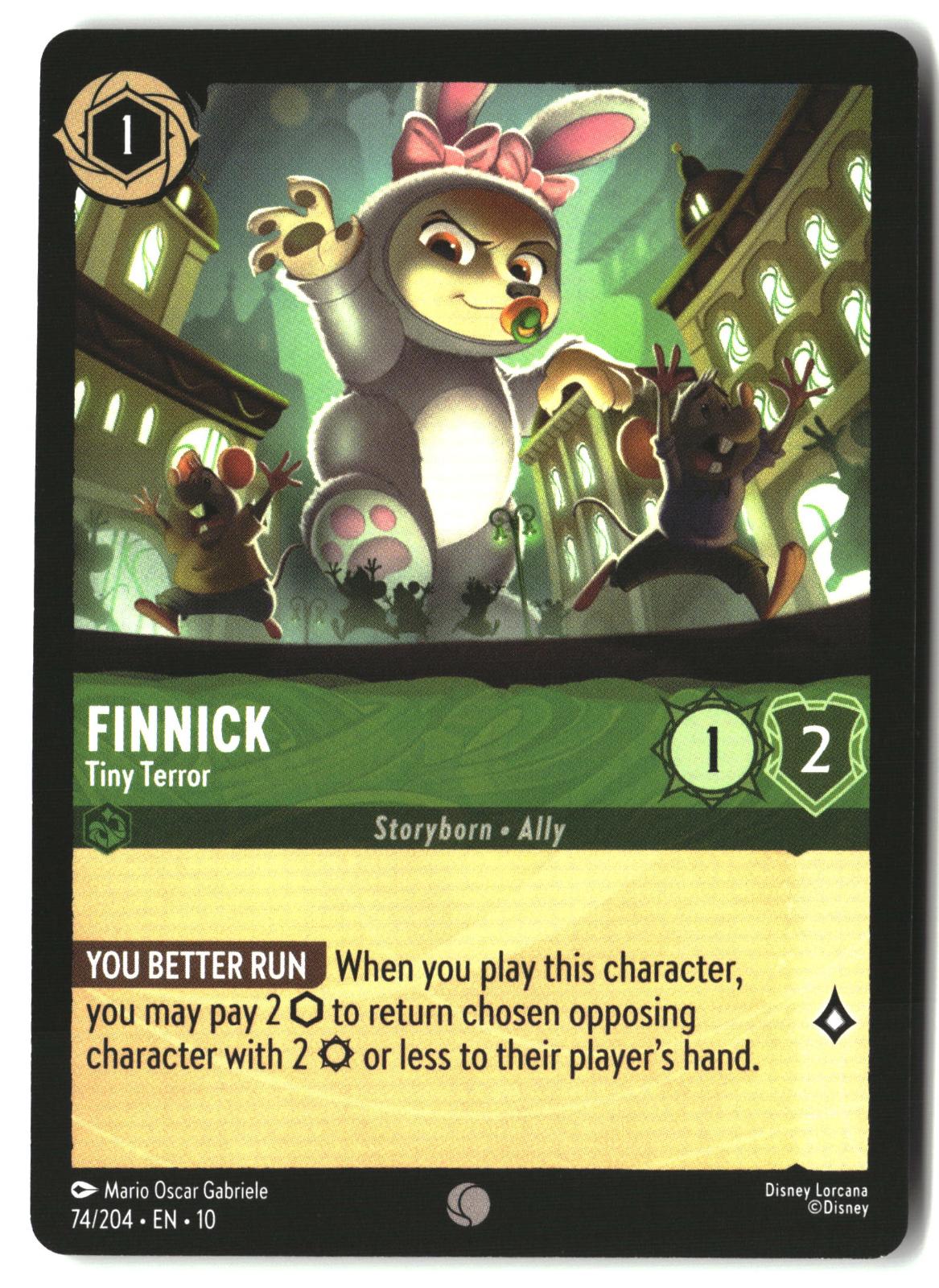 Finnick - Tiny Terror 74/204 Common Whispers in the Well Lorcana Lightly Played