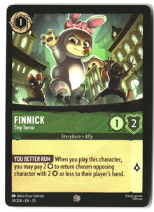 Finnick - Tiny Terror 74/204 Common Whispers in the Well Lorcana Lightly Played