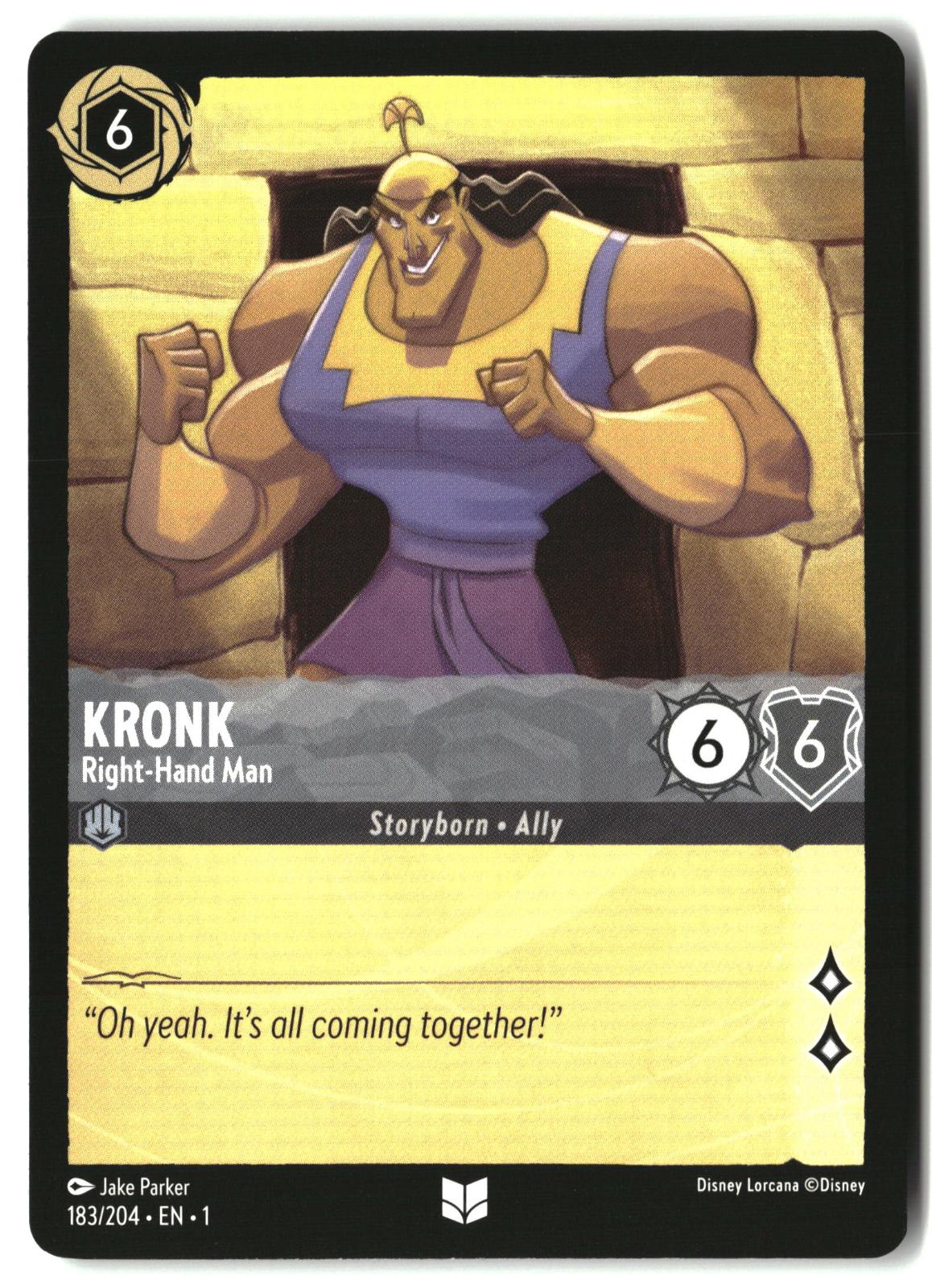 Kronk - Right-Hand Man 183/204 Uncommon The First Chapter Lorcana Lightly Played