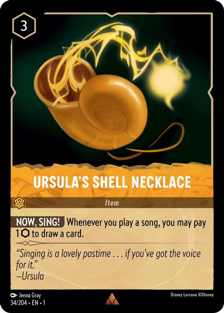 Ursula's Shell Necklace 34/204 Rare The First Chapter Lorcana Near Mint