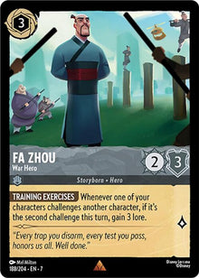 Fa Zhou - War Hero 188/204 Rare Archazia's Island Lorcana Near Mint