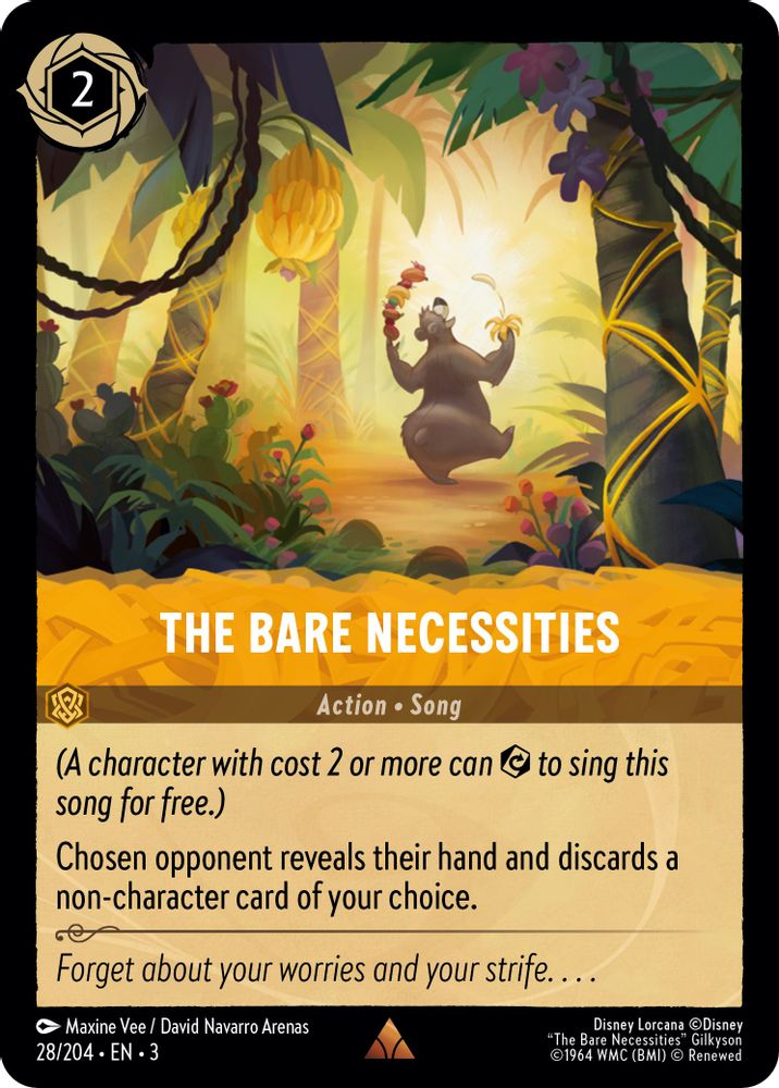 The Bare Necessities 28/204 Rare Into the Inklands Lorcana Near Mint