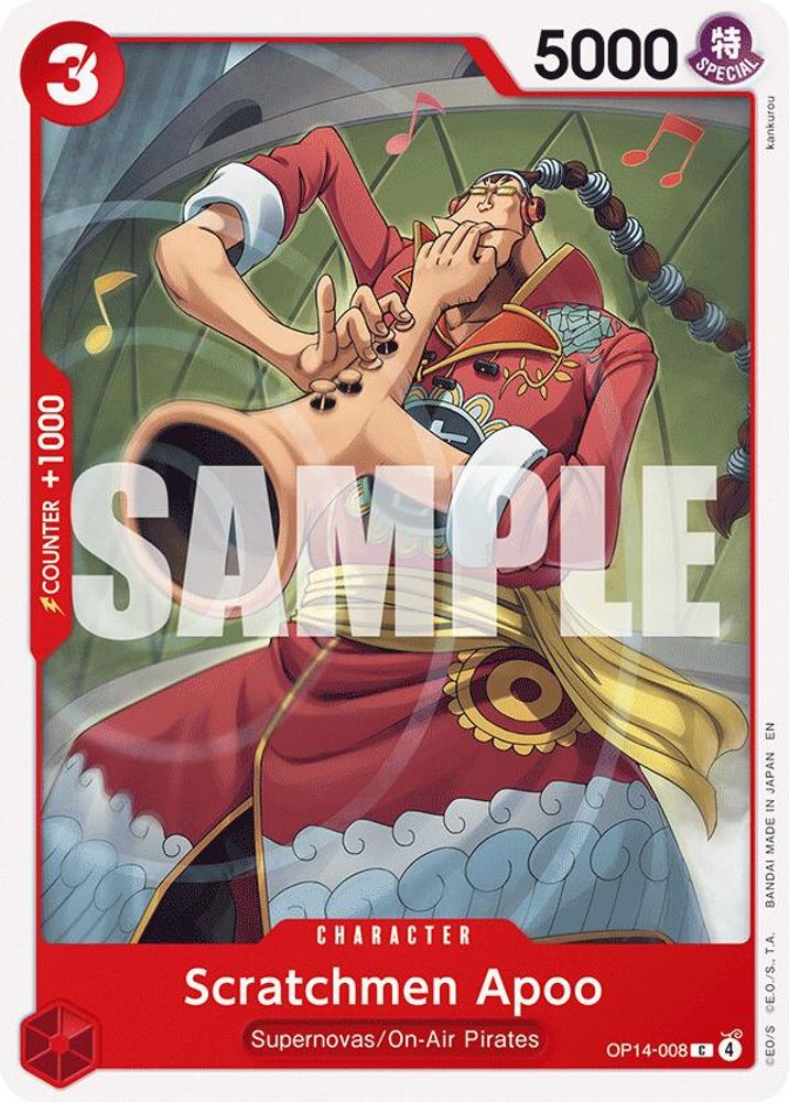 Scratchmen Apoo OP14-008 Common The Azure Sea's Seven One Piece Near Mint