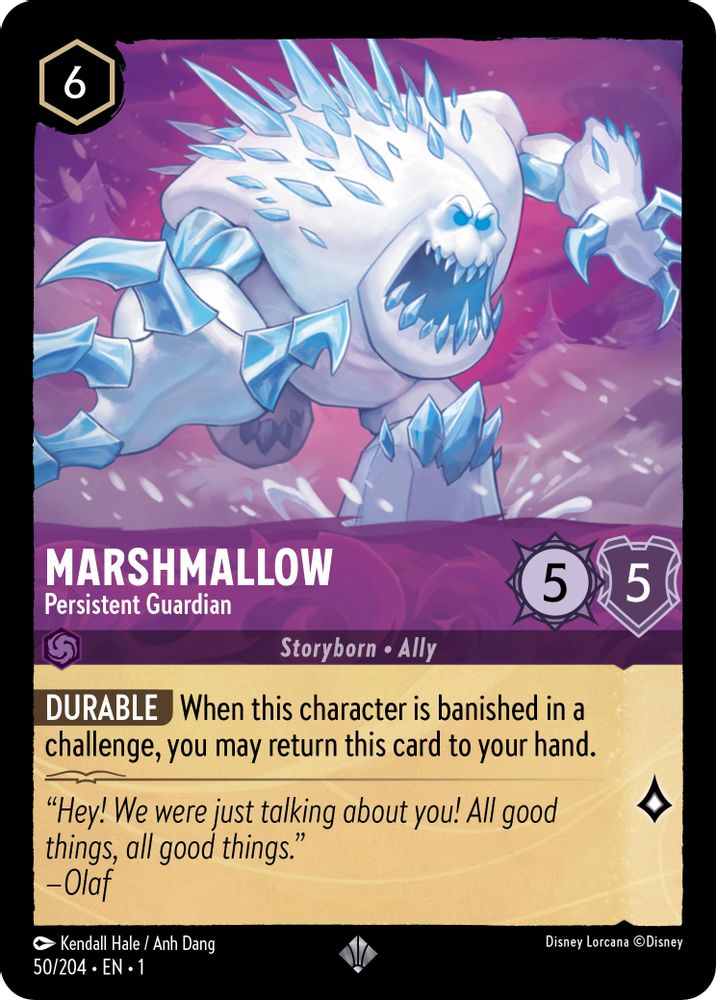 Marshmallow - Persistent Guardian 50/204 Super Rare The First Chapter Lorcana NM