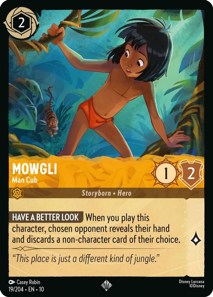 Mowgli - Man Cub 19/204 Super Rare Whispers in the Well Lorcana Near Mint