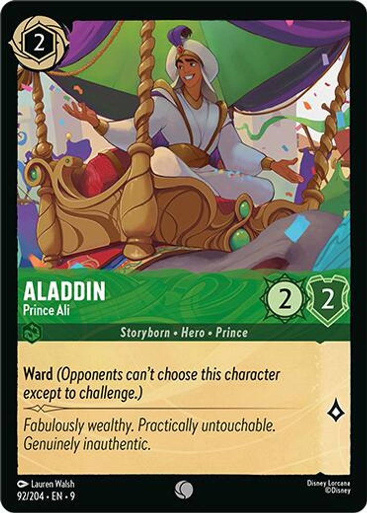 Aladdin - Prince Ali 92/204 Common Fabled Lorcana Near Mint