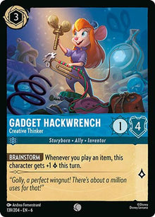 Gadget Hackwrench - Creative Thinker 139/204 Common Azurite Sea Lorcana NM
