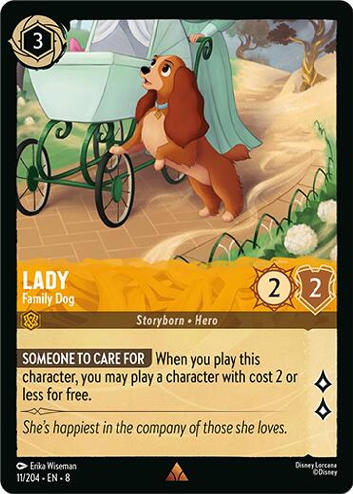 Lady - Family Dog 11/204 Rare Reign of Jafar Lorcana Near Mint