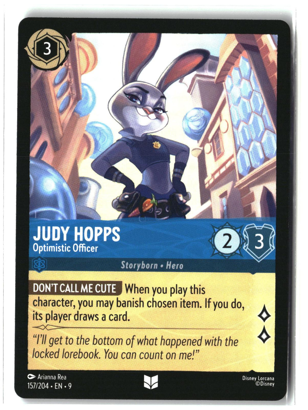 Judy Hopps - Optimistic Officer 157/204 Uncommon Fabled Lorcana Lightly Played