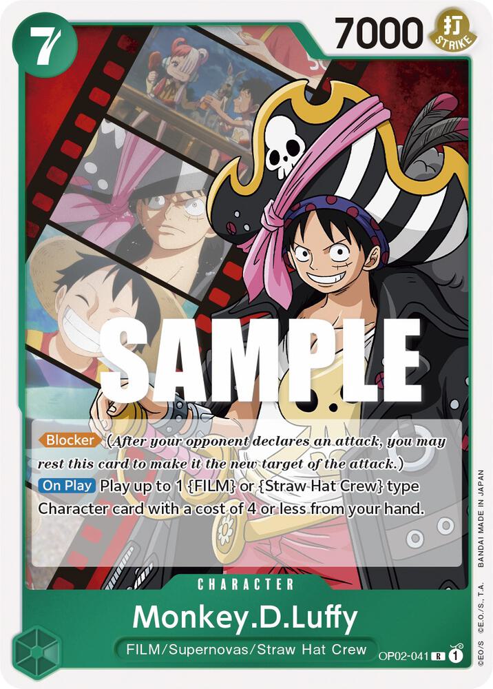 Monkey.D.Luffy (041) OP02-041 Rare Paramount War One Piece Near Mint