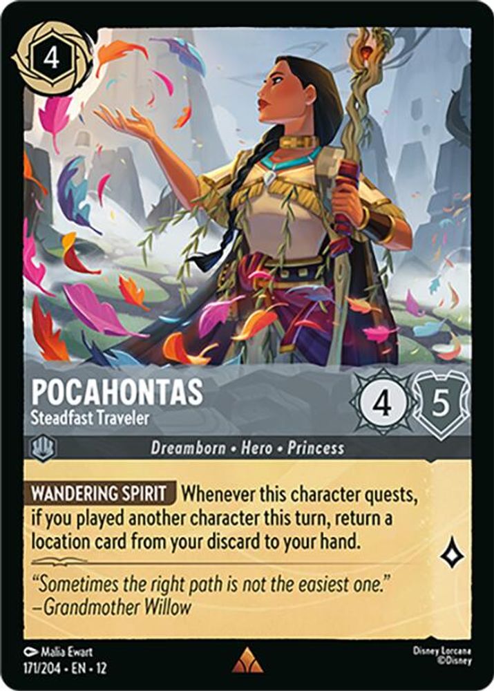 Pocahontas - Steadfast Traveler 171/204 Rare Wilds Unknown Lorcana Near Mint