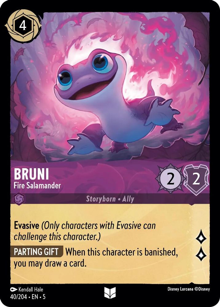 Bruni - Fire Salamander 40/204 Uncommon Shimmering Skies Lorcana Near Mint