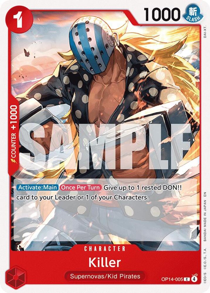 Killer OP14-005 Common The Azure Sea's Seven One Piece Near Mint