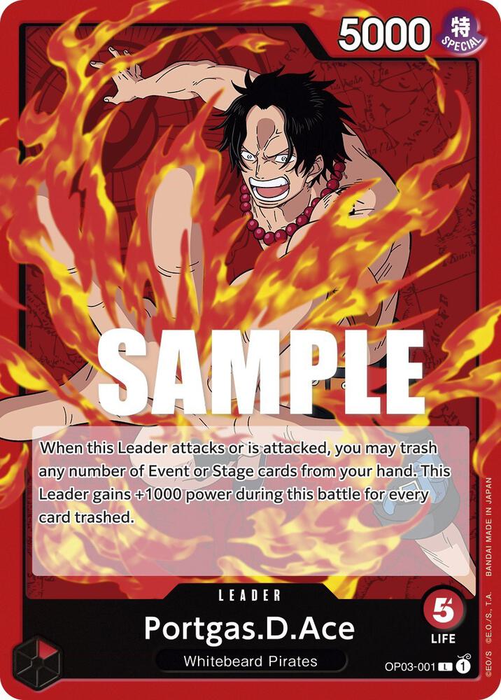 Portgas.D.Ace OP03-001 Leader Pillars of Strength One Piece Near Mint