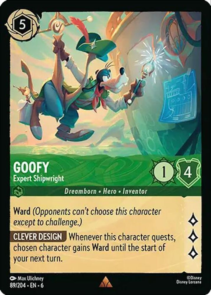 Goofy - Expert Shipwright 89/204 Rare Azurite Sea Lorcana Near Mint