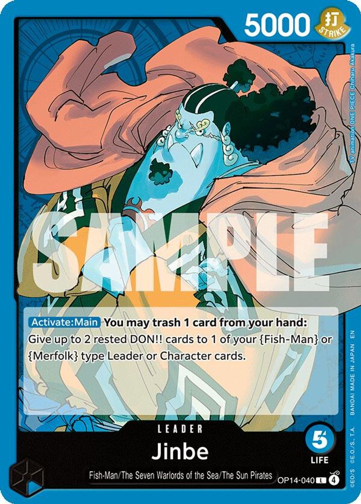 Jinbe OP14-040 Leader The Azure Sea's Seven One Piece Near Mint