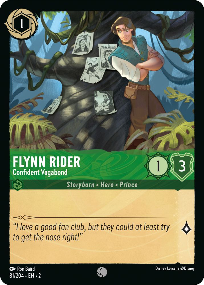 Flynn Rider - Confident Vagabond 81/204 Common Rise of the Floodborn Lorcana NM