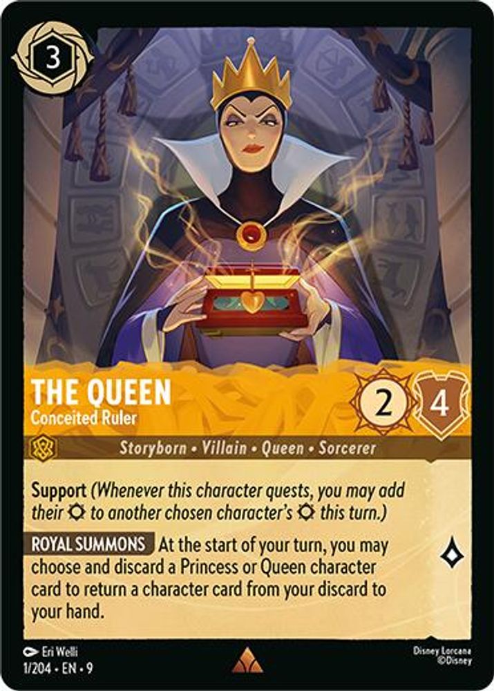 The Queen - Conceited Ruler 1/204 Rare Fabled Lorcana Near Mint