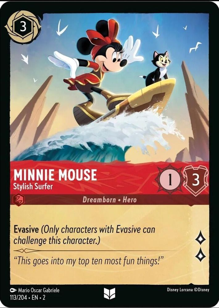 Minnie Mouse - Stylish Surfer 113/204 Uncommon Rise of the Floodborn Lorcana NM