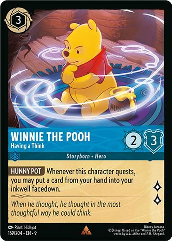 Winnie the Pooh - Having a Think 159/204 Rare Fabled Lorcana Near Mint