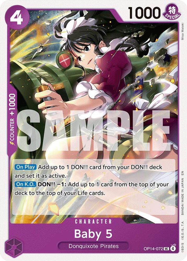 Baby 5 OP14-072 Uncommon The Azure Sea's Seven One Piece Near Mint