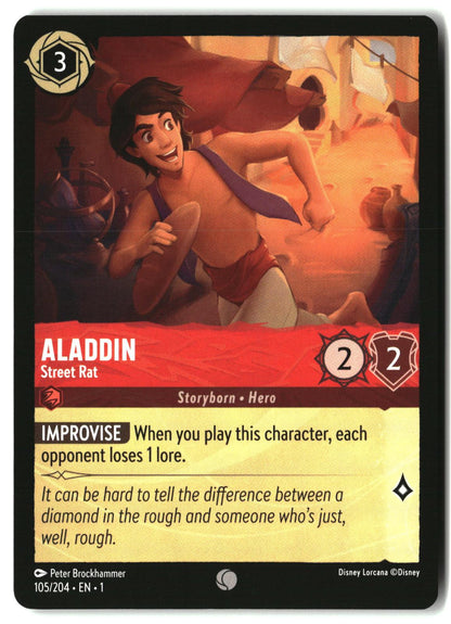 Aladdin - Street Rat 105/204 Common The First Chapter Lorcana Lightly Played