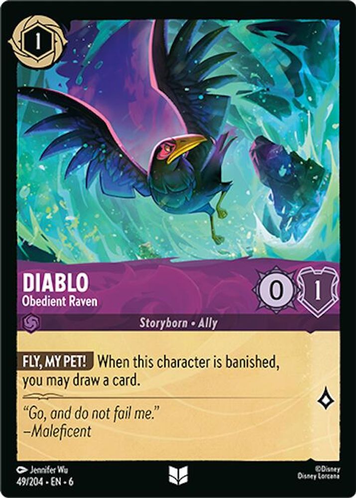 Diablo - Obedient Raven 49/204 Uncommon Azurite Sea Lorcana Near Mint