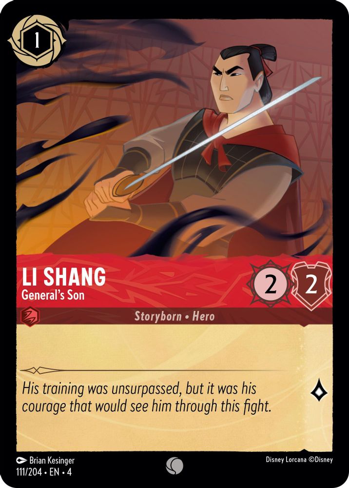 Li Shang - General's Son 111/204 Common Ursula's Return Lorcana Near Mint
