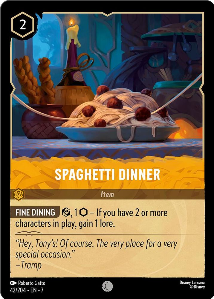 Spaghetti Dinner 42/204 Common Archazia's Island Lorcana Near Mint
