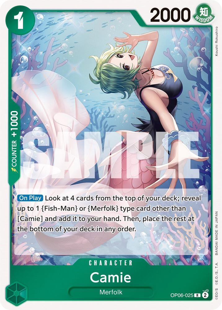 Camie OP06-025 Rare Wings of the Captain One Piece Foil Near Mint
