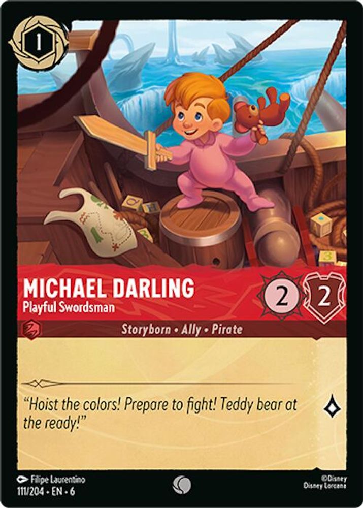 Michael Darling - Playful Swordsman 111/204 Common Azurite Sea Lorcana Near Mint