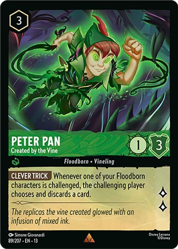Peter Pan - Created by the Vine 89/204 Rare Attack of the Vine! Lorcana NM