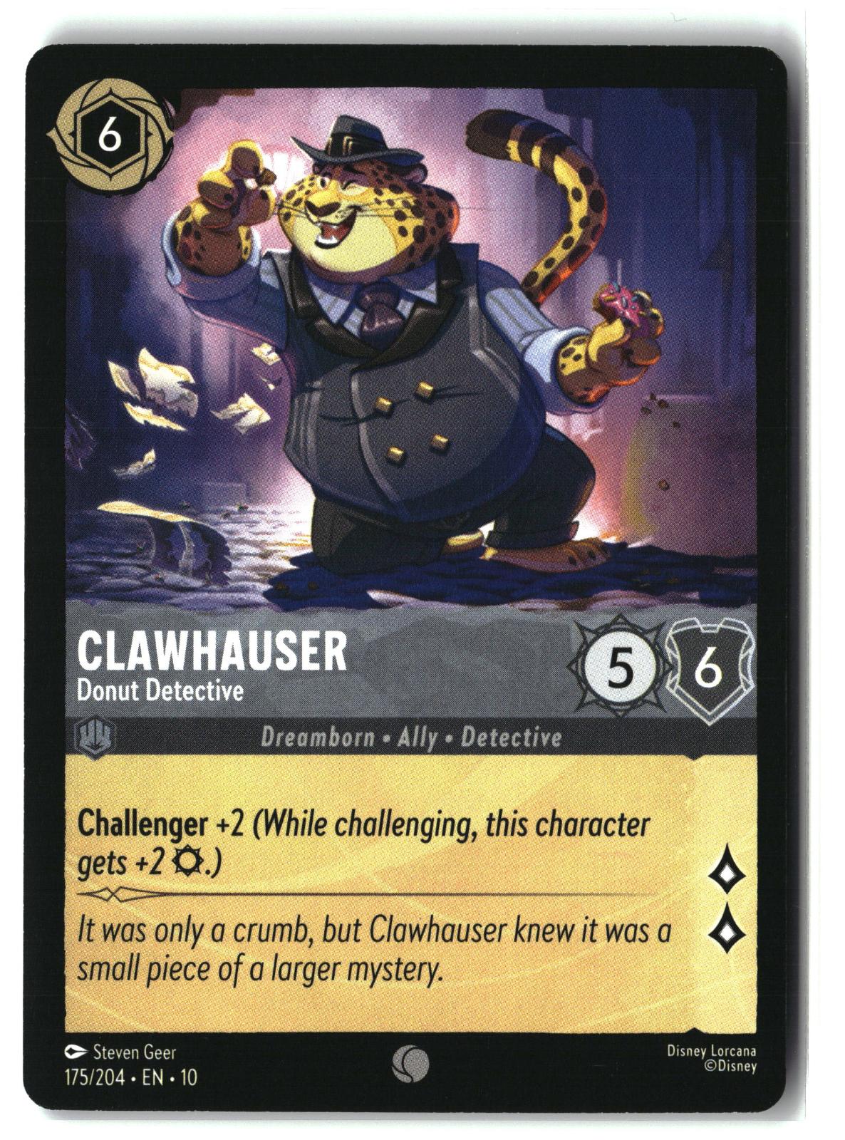 Clawhauser - Donut Detective 175/204 Common Whispers in the Well Lorcana LP
