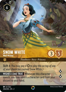 Snow White - Well Wisher (Enchanted) 206/204 Rise of the Floodborn Lorcana Holo NM