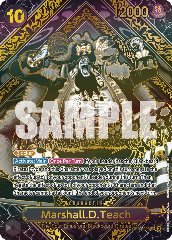 Marshall.D.Teach (SP) (Gold) OP09-093 Legacy of the Master One Piece Foil NM