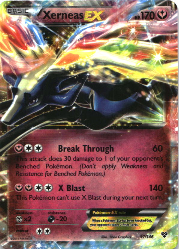 Xerneas EX 97/146 Holo EX Rare XY Pokemon Lightly Played