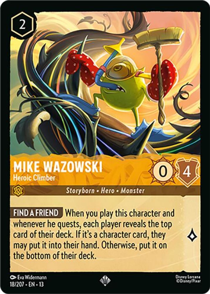 Mike Wazowski - Heroic Climber 18/204 Super Rare Attack of the Vine! Lorcana NM