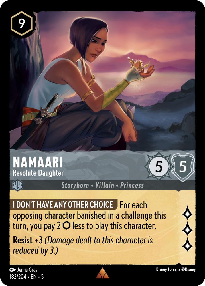 Namaari - Resolute Daughter 182/204 Rare Shimmering Skies Lorcana Near Mint