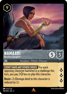 Namaari - Resolute Daughter 182/204 Rare Shimmering Skies Lorcana Near Mint