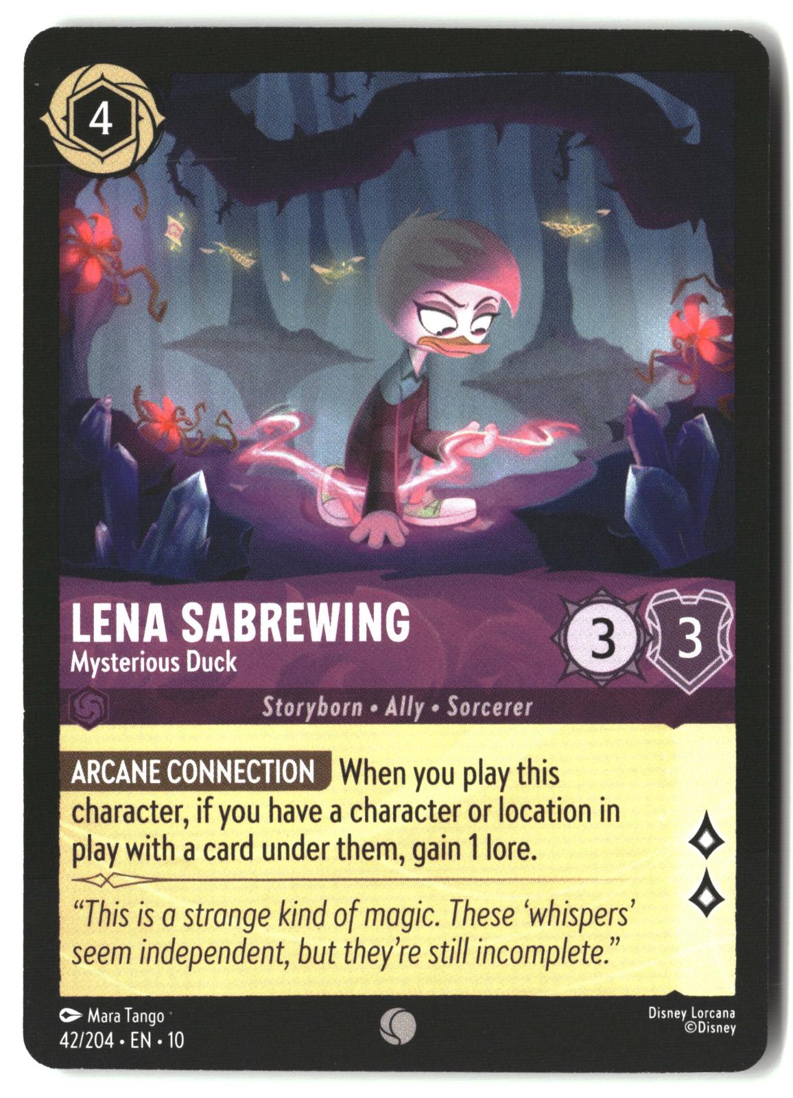 Lena Sabrewing - Mysterious Duck 42/204 Common Whispers in the Well Lorcana LP