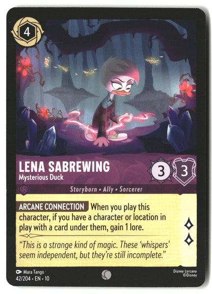 Lena Sabrewing - Mysterious Duck 42/204 Common Whispers in the Well Lorcana LP