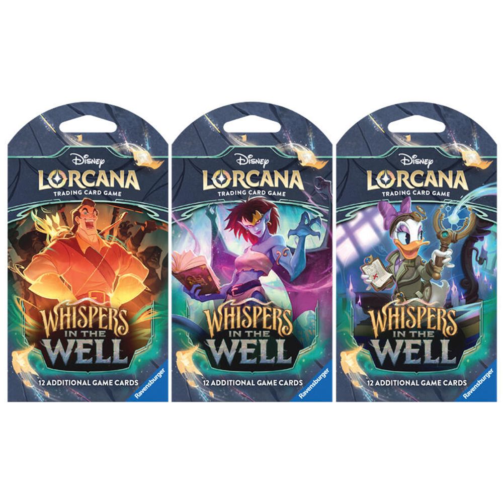 Disney Lorcana: Whispers in the Well Sleeved Booster Pack Art Bundle Lorcana