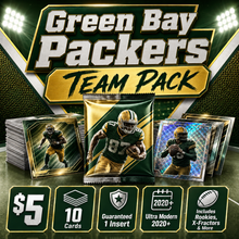 Green Bay Packers Ultra Modern Football Team Pack - 10 Cards + Guaranteed Insert
