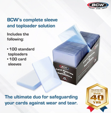 100 Count Card Sleeves and Top Loader Combo Pack - 3x4 Standard BCW
