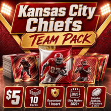 Kansas City Chiefs Ultra Modern Football Team Pack - 10 Cards + Guaranteed Insert