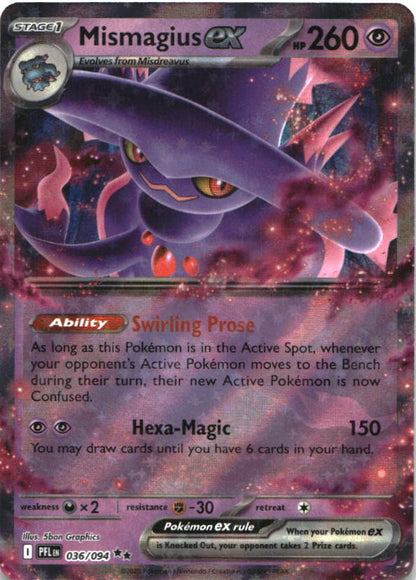 Mismagius ex 036/094 Double Rare Phantasmal Flames Pokemon Near Mint