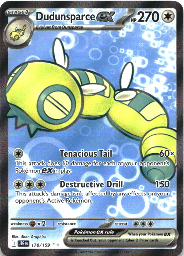 Dudunsparce ex 178/159 Ultra Rare Journey Together Pokemon Near Mint